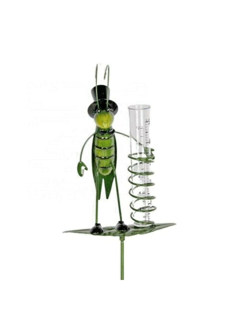 Yard Decor Garden Outdoor Grasshopper Rain Gauge